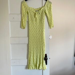 Faithfull the Brand Yellow Floral Dress